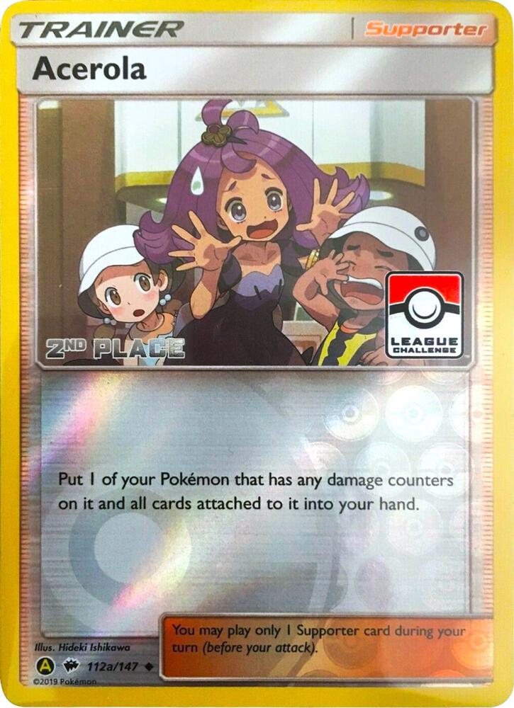 Pokémon Acerola - 112a/147 (League Challenge) [2nd Place] #112a/147 League & Championship Cards Promo Reverse Holofoil Near Mint English Trading Card — catalog front, TCGplayer SKU 3976345