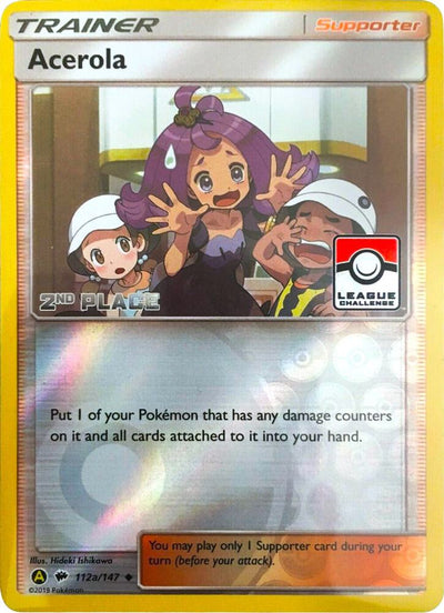 Pokémon Acerola - 112a/147 (League Challenge) [2nd Place] #112a/147 League & Championship Cards Promo Reverse Holofoil Near Mint English Trading Card — catalog front, TCGplayer SKU 3976345