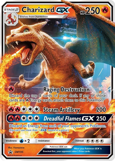 Pokémon Charizard GX #SM195 SM Promos Promo Holofoil Near Mint Trading Card