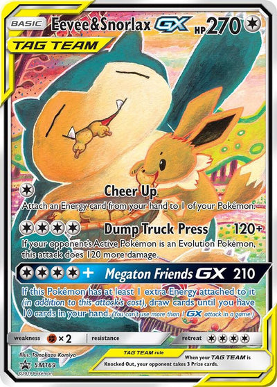 Pokémon Eevee & Snorlax GX #SM169 SM Promos Promo Holofoil Near Mint Trading Card