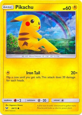Pokémon Pikachu - 28/73 #028/073 Deck Exclusives Cracked Ice Holo Holofoil Lightly Played English Trading Card — catalog front, TCGplayer SKU 4044671