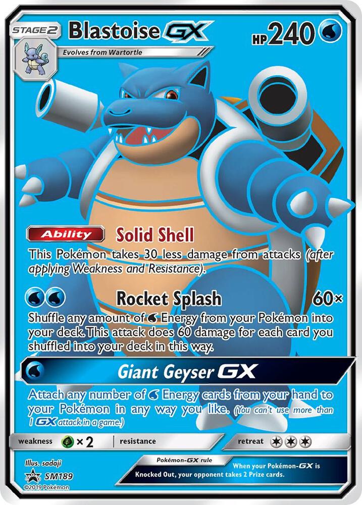 Pokémon Blastoise GX #SM189 SM Promos Promo Holofoil Near Mint Trading Card