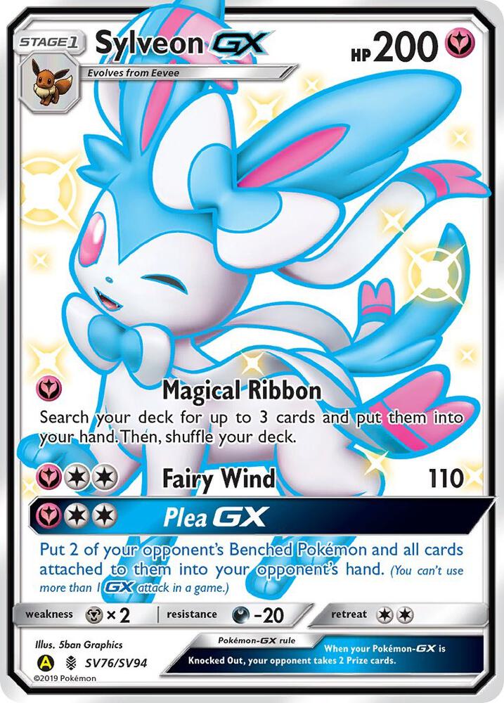 Pokémon Sylveon GX #SV76/SV94 Hidden Fates: Shiny Vault Shiny Holo Rare Holofoil Near Mint Trading Card