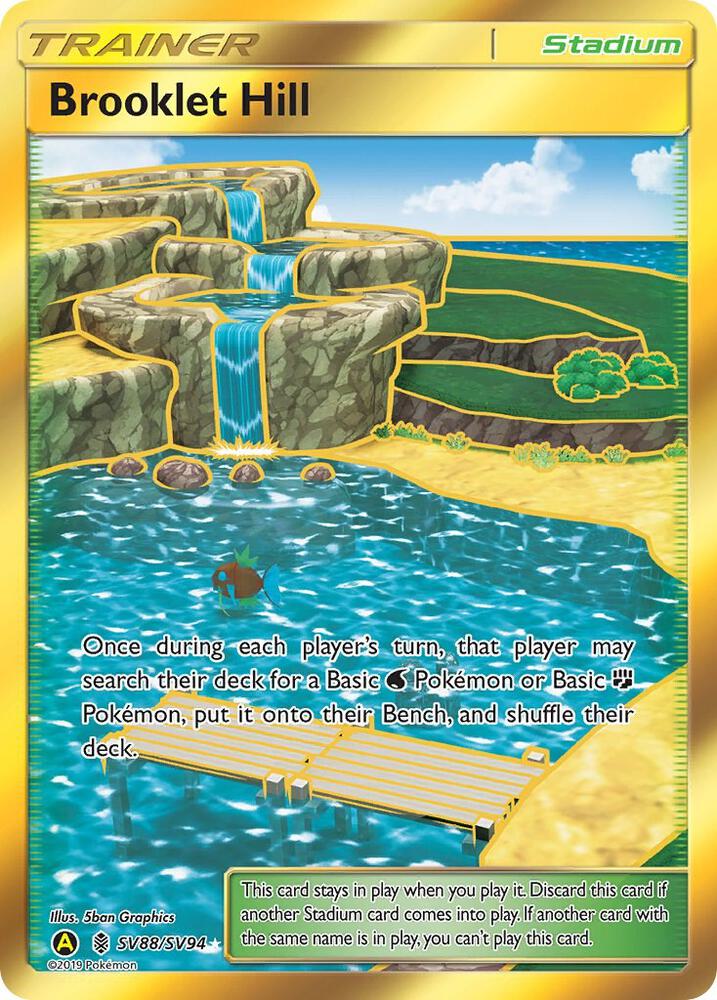 Pokémon Brooklet Hill #SV88/SV94 Hidden Fates: Shiny Vault Shiny Holo Rare Holofoil Near Mint Trading Card