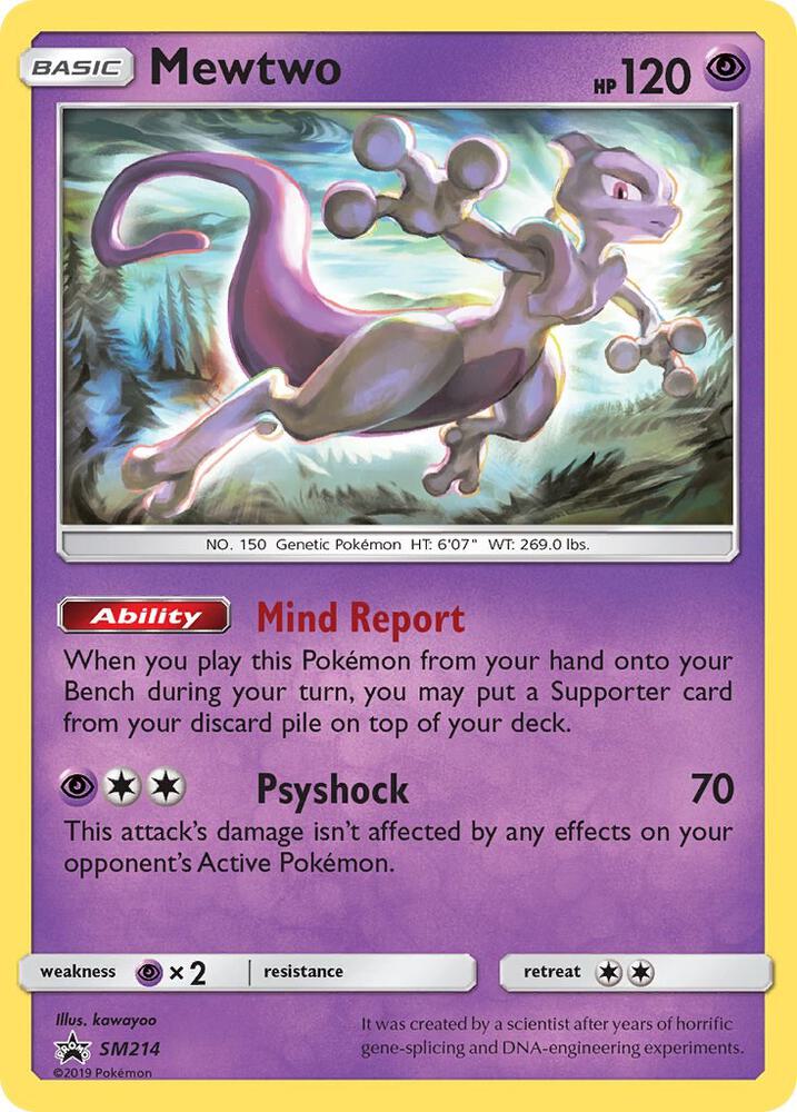Pokémon Mewtwo #SM214 SM Promos Promo Holofoil Near Mint English Trading Card — catalog front, TCGplayer SKU 4170380