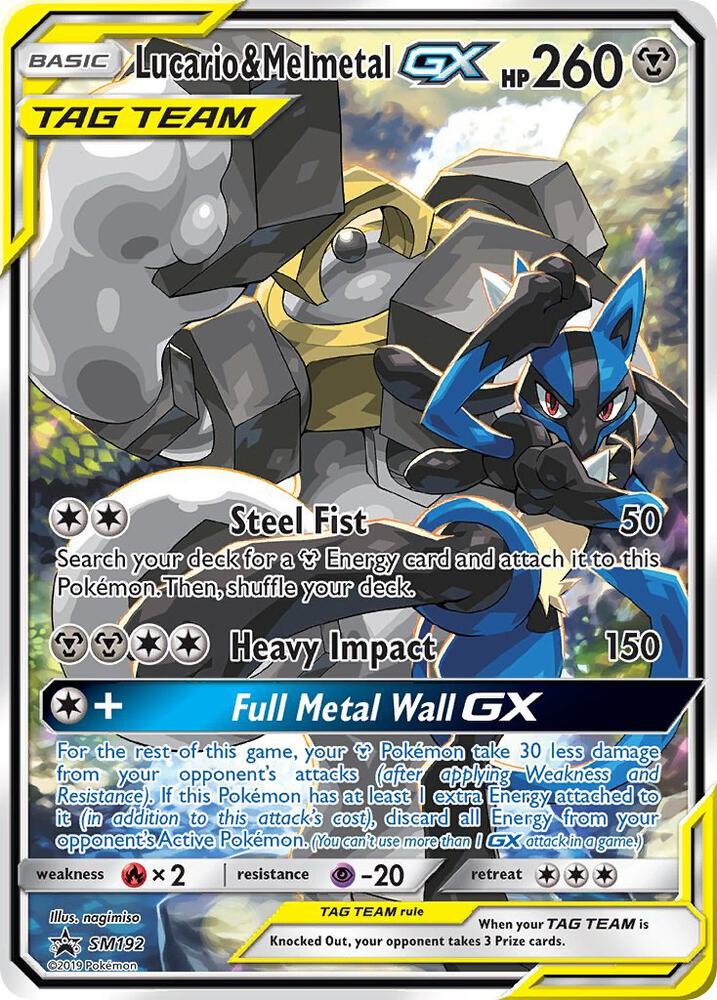 Pokémon Lucario & Melmetal GX #SM192 SM Promos Promo Holofoil Near Mint Trading Card