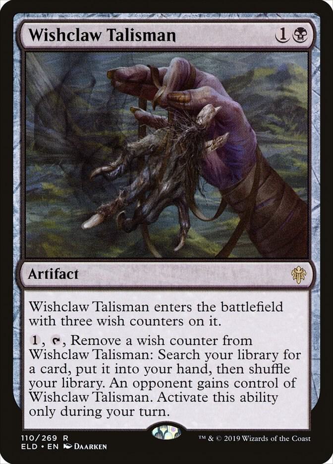Magic Wishclaw Talisman #110 Throne of Eldraine Rare Foil Near Mint English Trading Card — catalog front, TCGplayer SKU 4184887
