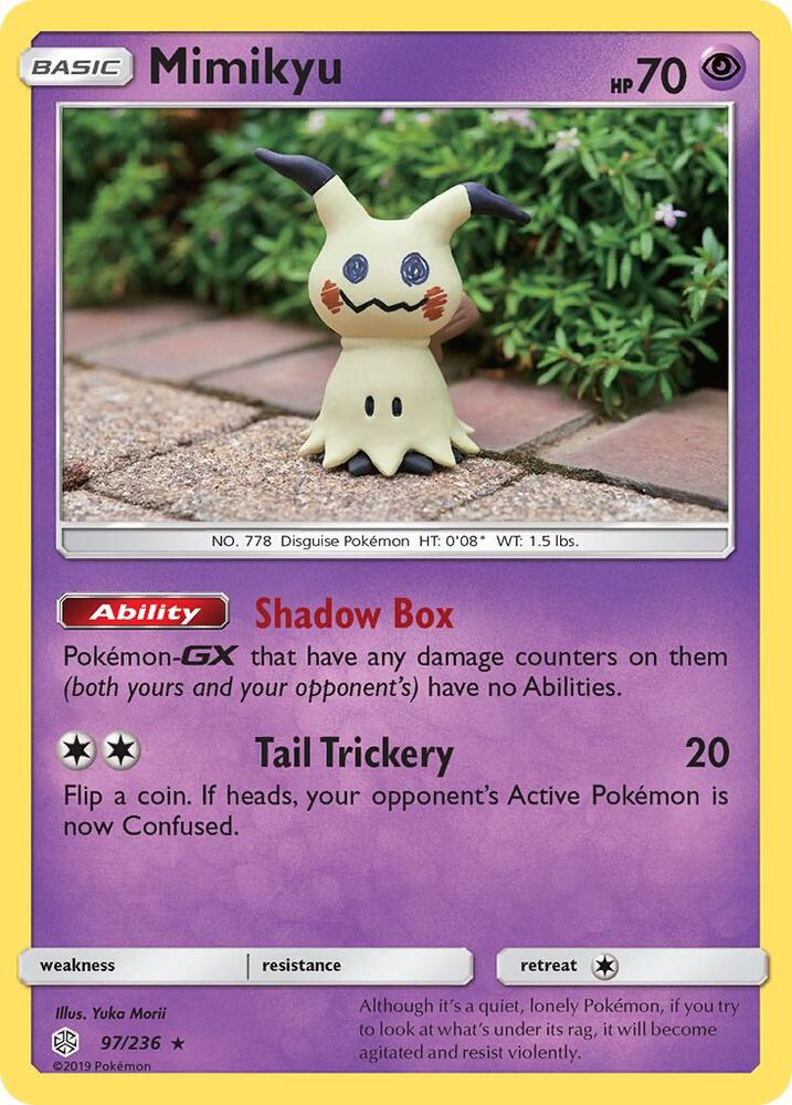 Pokémon Mimikyu #97/236 SM - Cosmic Eclipse 97 Reverse Holofoil Near Mint English Trading Card — catalog front, TCGplayer SKU 4256840
