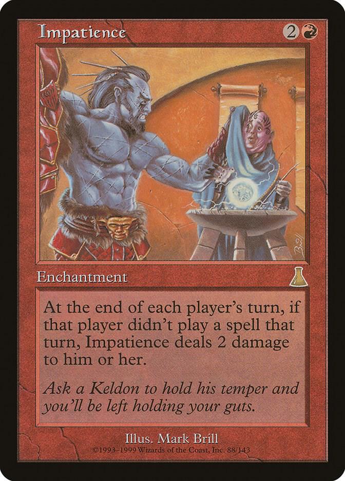 Magic Impatience #88 Urza's Destiny Rare Foil Near Mint Trading Card