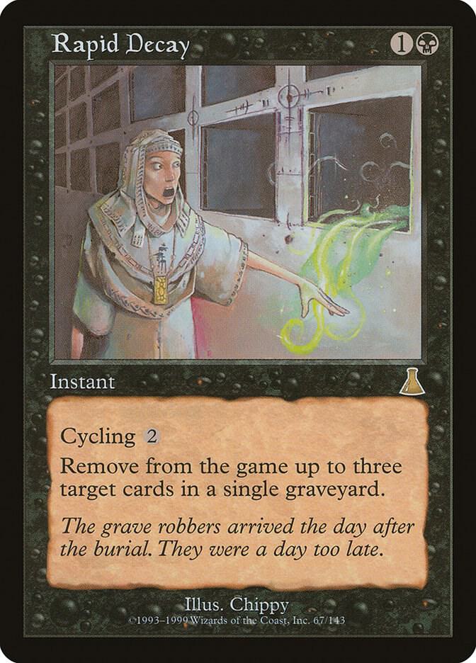 Magic Rapid Decay #67 Urza's Destiny Rare Foil Near Mint English Trading Card — catalog front, TCGplayer SKU 43526
