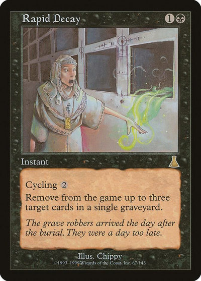 Magic Rapid Decay #67 Urza's Destiny Rare Foil Near Mint English Trading Card — catalog front, TCGplayer SKU 43526