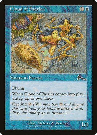 Magic Cloud of Faeries #29 Urza's Legacy Common Foil Near Mint Trading Card