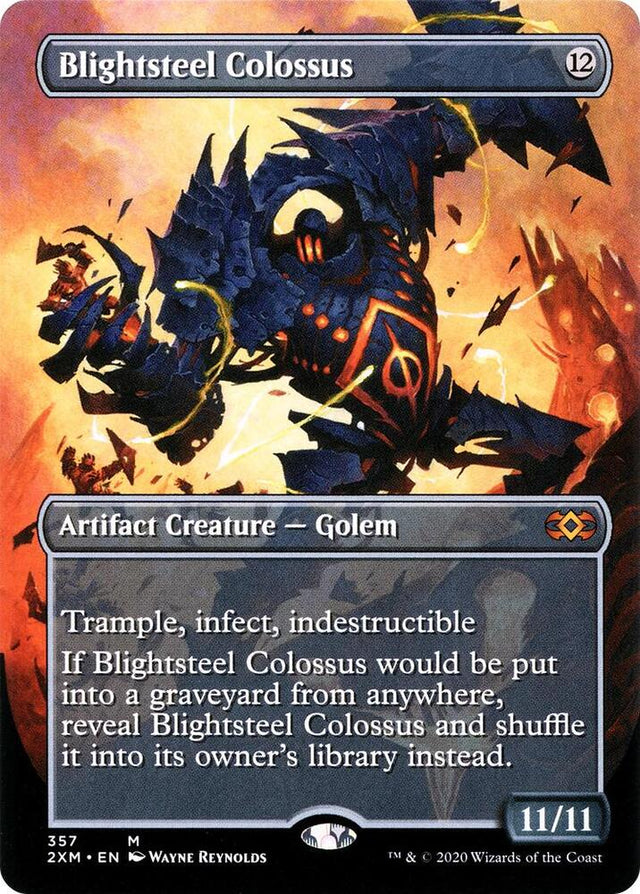Magic Blightsteel Colossus #357 Double Masters Borderless Foil Near Mint English Trading Card — catalog front, TCGplayer SKU 4433202