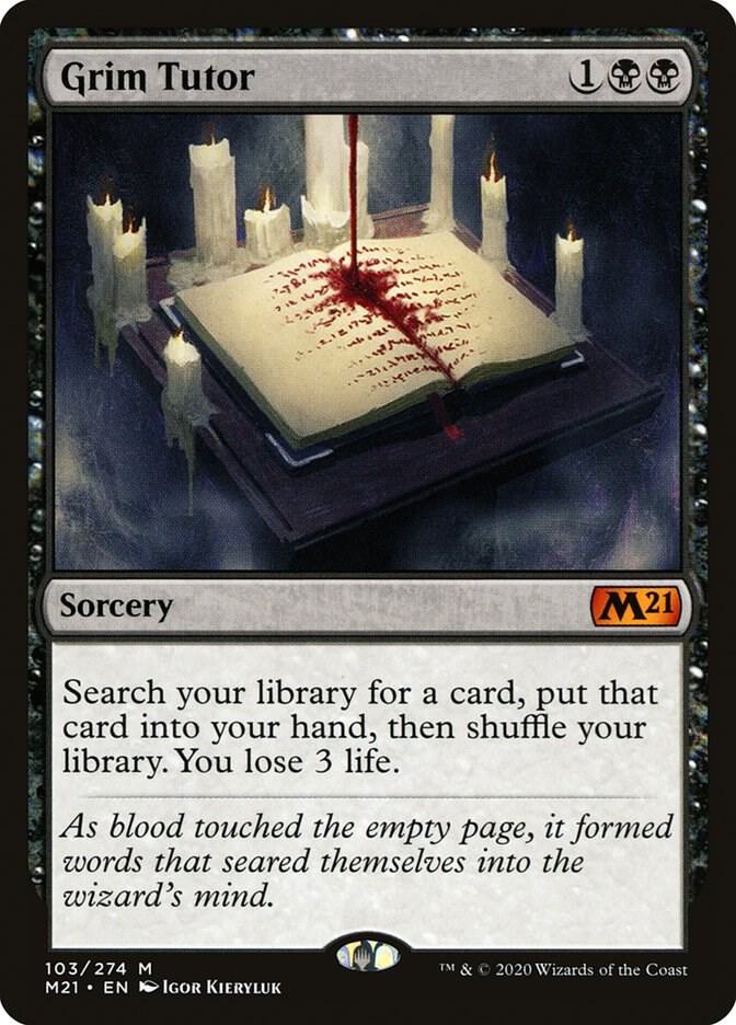 Magic Grim Tutor #103 Core Set 2021 Mythic Rare Non-Foil Near Mint Trading Card