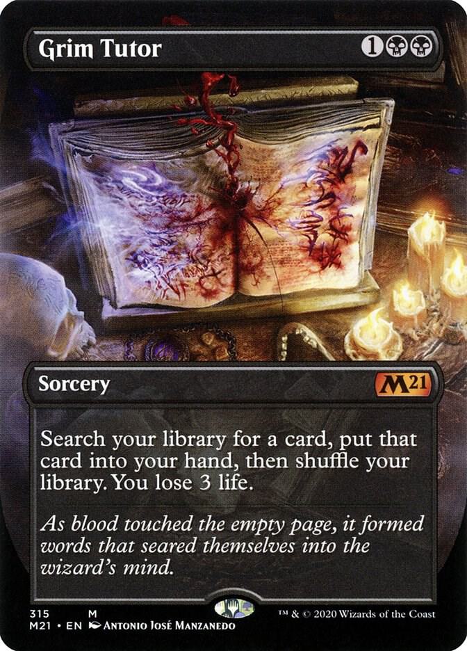 Magic Grim Tutor #315 Core Set 2021 Alternate Art Non-Foil Near Mint Trading Card