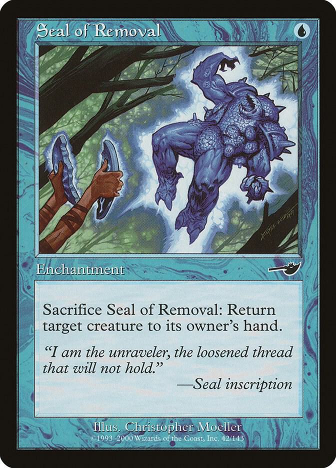 Magic Seal of Removal #42 Nemesis Common Foil Near Mint English Trading Card — catalog front, TCGplayer SKU 44496