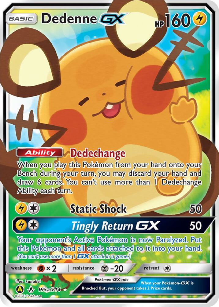 Pokémon Dedenne GX #195a/214 Alternate Art Promos Promo Holofoil Lightly Played Trading Card