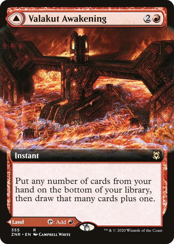 Magic Valakut Awakening #355 Zendikar Rising Extended Art Foil Near Mint Trading Card