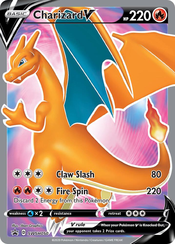 Pokémon Charizard V #SWSH050 SWSH: Sword & Shield Promo Cards Promo Holofoil Near Mint English Trading Card — catalog front, TCGplayer SKU 4601915