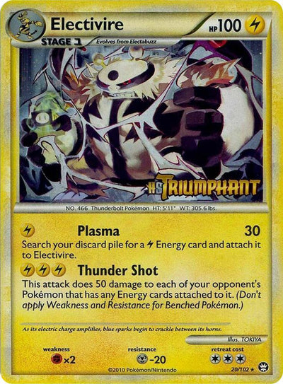 Pokémon Electivire - 20/102 #20/102 HGSS Promos Prerelease Holofoil Near Mint Trading Card