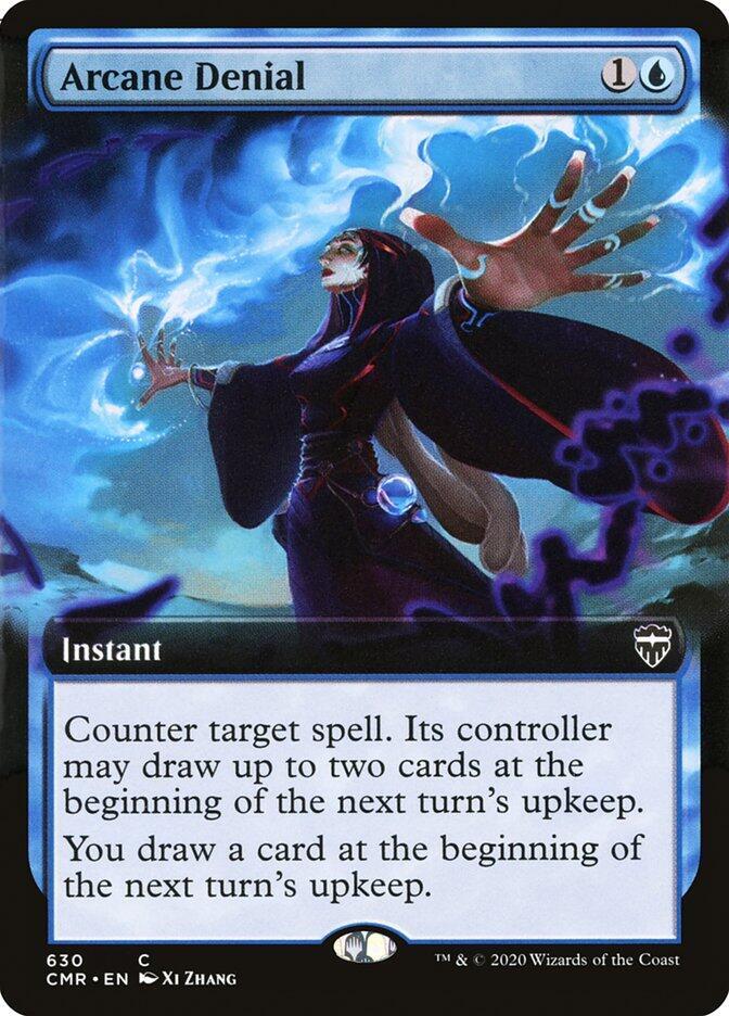 Magic Arcane Denial #630 Commander Legends Extended Art Foil Near Mint English Trading Card — catalog front, TCGplayer SKU 4658564