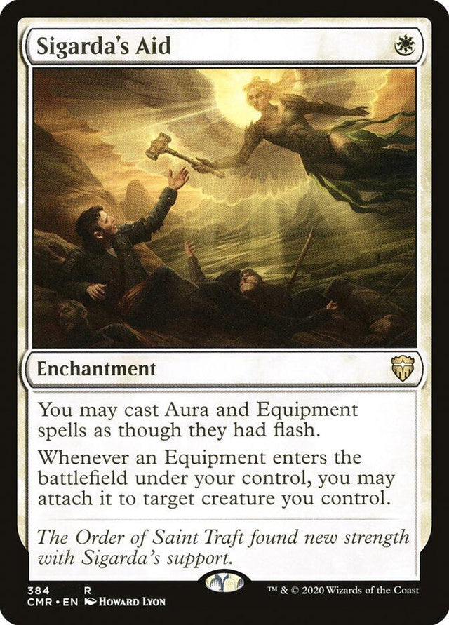 Magic Sigarda's Aid #384 Commander Legends Rare Non-Foil Near Mint English Trading Card — catalog front, TCGplayer SKU 4673265