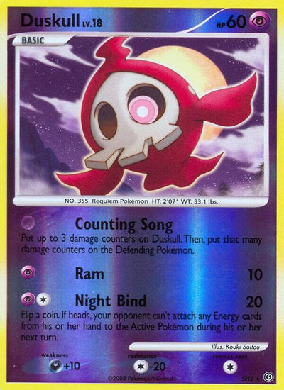 Pokémon Duskull #SH2 Stormfront Shiny Reverse Holofoil Heavily Played Trading Card