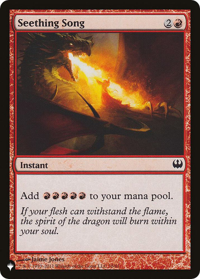 Magic Seething Song #70/81 The List Reprints DDG Non-Foil Near Mint English Trading Card — catalog front, TCGplayer SKU 4694593