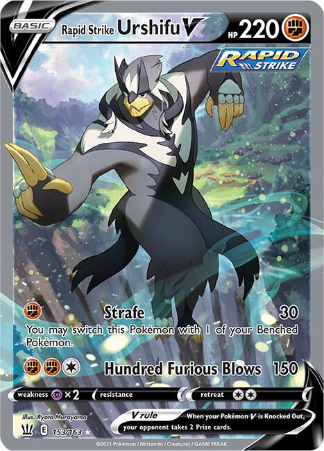 Pokémon Rapid Strike Urshifu V #153/163 SWSH05: Battle Styles Alternate Full Art Holofoil Near Mint English Trading Card — catalog front, TCGplayer SKU 4816699