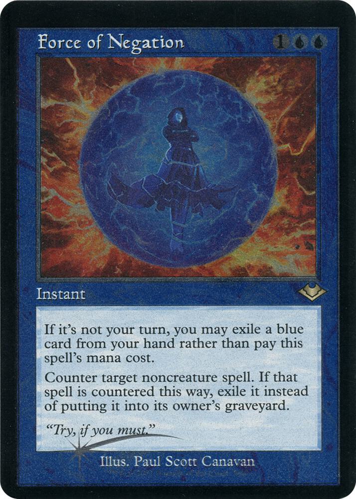 Magic Force of Negation (Retro Frame) #9 Modern Horizons Foil Etched Foil Near Mint Trading Card