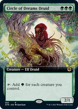 Magic Circle of Dreams Druid #383 Adventures in the Forgotten Realms Extended Art Foil Near Mint English Trading Card — catalog front, TCGplayer SKU 5046728