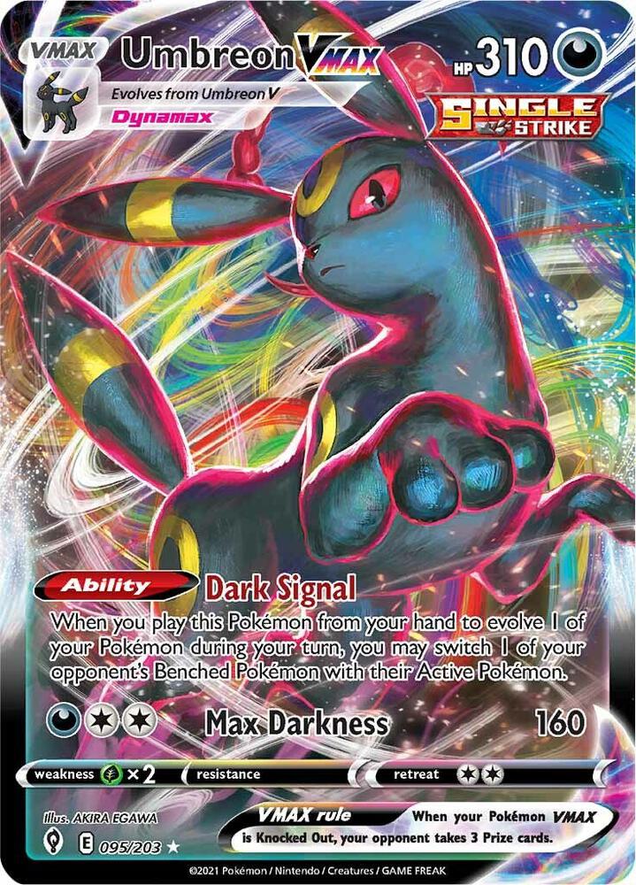 Pokémon Umbreon VMAX #095/203 SWSH07: Evolving Skies Ultra Rare Holofoil Near Mint Trading Card