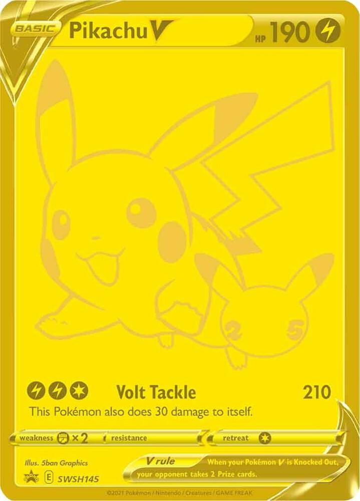 Pokémon Pikachu V #SWSH145 SWSH: Sword & Shield Promo Cards Promo Holofoil Near Mint Trading Card