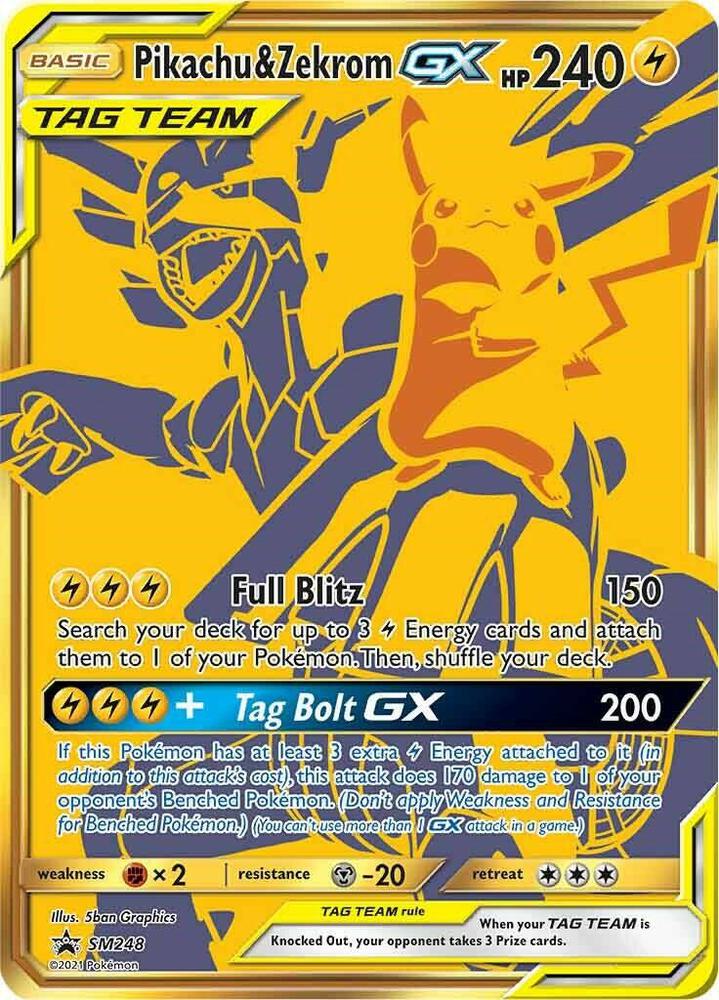 Pokémon Pikachu & Zekrom GX #SM248 SM Promos Promo Holofoil Near Mint Trading Card