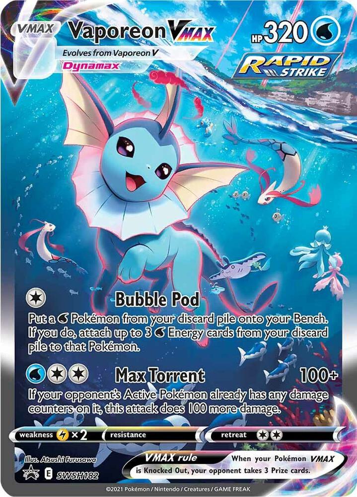 Pokémon Vaporeon VMAX #SWSH182 SWSH: Sword & Shield Promo Cards Promo Holofoil Near Mint Trading Card