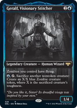 Magic Geralf, Visionary Stitcher #328 Innistrad: Double Feature Rare Foil Near Mint English Trading Card — catalog front, TCGplayer SKU 5331885