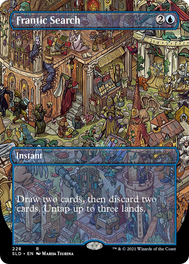 Magic Frantic Search #228 Secret Lair Drop Series Rare Foil Near Mint Trading Card