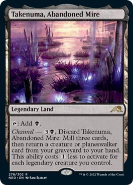 Magic Takenuma, Abandoned Mire #278 Kamigawa: Neon Dynasty Rare Foil Near Mint English Trading Card — catalog front, TCGplayer SKU 5391814