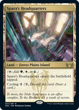 Magic Spara's Headquarters #257 Streets of New Capenna Rare Non-Foil Near Mint English Trading Card — catalog front, TCGplayer SKU 5465363
