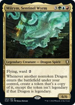 Magic Miirym, Sentinel Wyrm #284 Commander Legends: Battle for Baldur's Gate Rare Foil Near Mint English Trading Card — catalog front, TCGplayer SKU 5630315