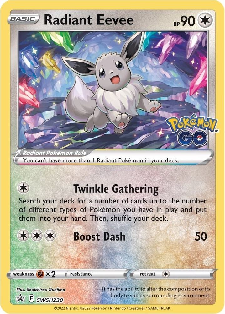 Pokémon Radiant Eevee #SWSH230 SWSH: Sword & Shield Promo Cards Promo Holofoil Near Mint Trading Card