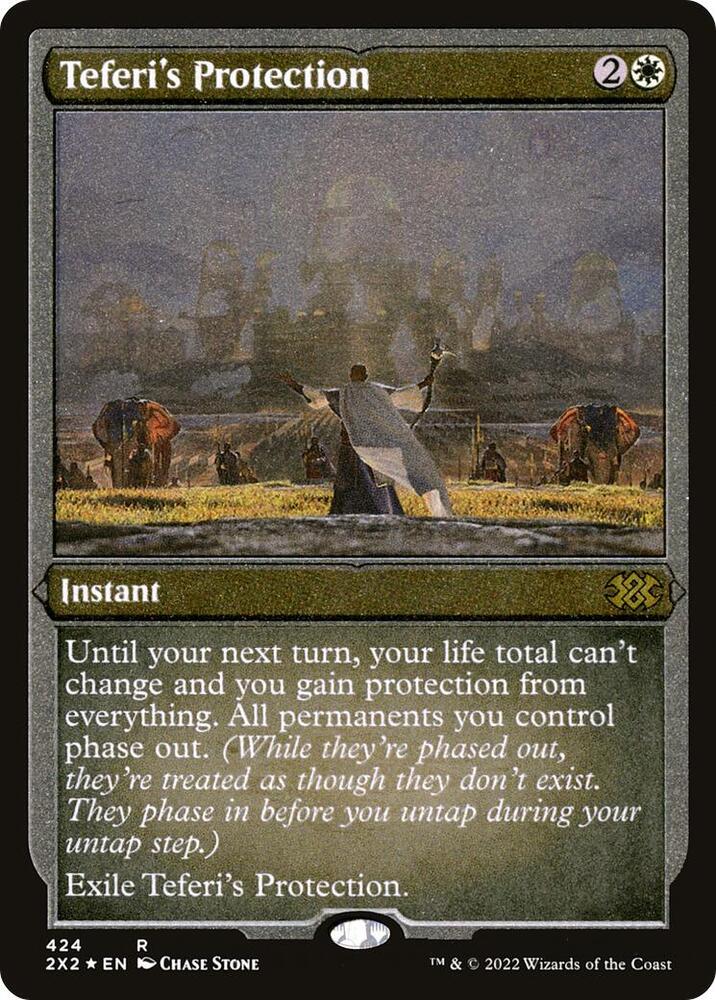 Magic Teferi's Protection #424 Double Masters 2022 Foil Etched Foil Near Mint Trading Card