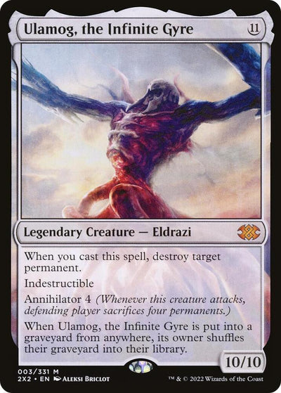 Magic Ulamog, the Infinite Gyre #3 Double Masters 2022 Mythic Rare Non-Foil Near Mint Trading Card