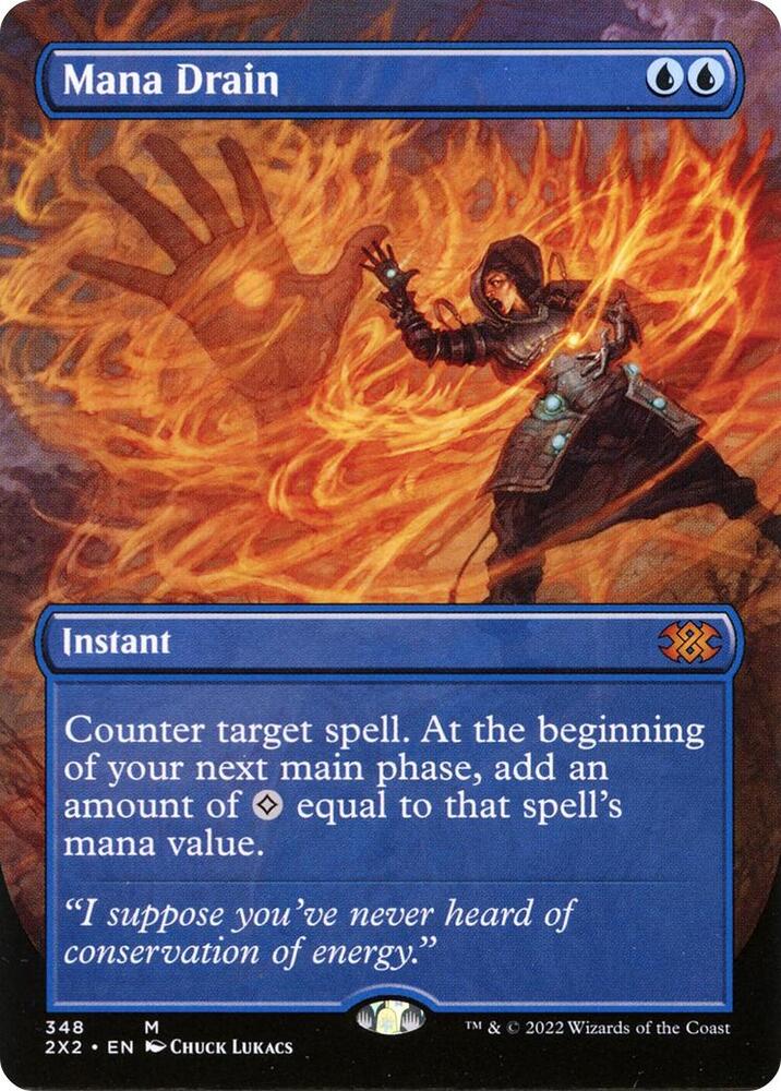 Magic Mana Drain #348 Double Masters 2022 Borderless Foil Near Mint Trading Card