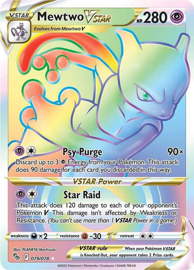 Pokémon Mewtwo VSTAR (79) #079/078 Pokemon GO Secret Holofoil Near Mint Trading Card