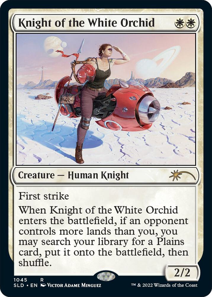 Magic Knight of the White Orchid #1045 Secret Lair Drop Series Rare Foil Near Mint English Trading Card — catalog front, TCGplayer SKU 5767064
