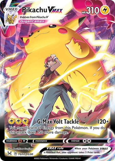 Pokémon Pikachu VMAX #TG17/TG30 SWSH11: Lost Origin Trainer Gallery Ultra Rare Holofoil Lightly Played English Trading Card — catalog front, TCGplayer SKU 5788861