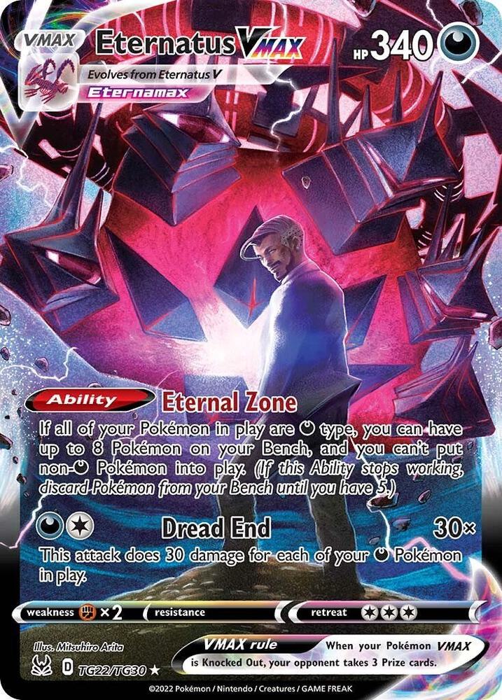 Pokémon Eternatus VMAX #TG22/TG30 SWSH11: Lost Origin Trainer Gallery Ultra Rare Holofoil Near Mint English Trading Card — catalog front, TCGplayer SKU 5789095