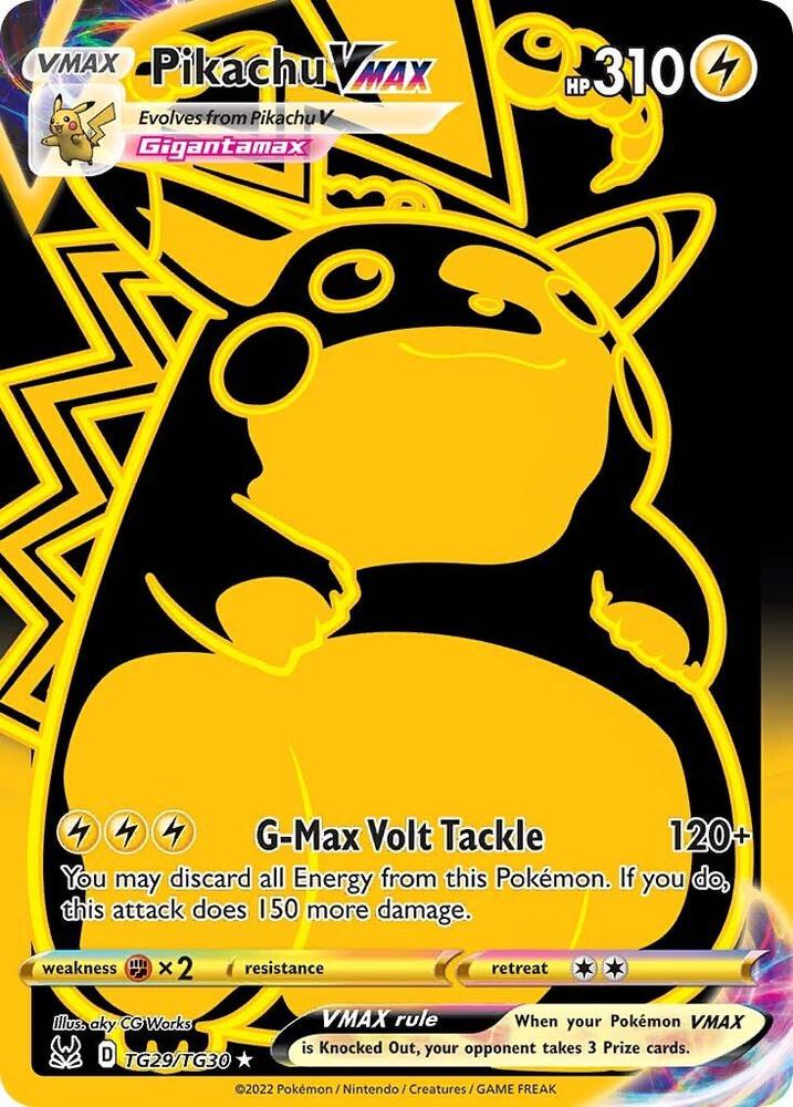 Pokémon Pikachu VMAX #TG29/TG30 SWSH11: Lost Origin Trainer Gallery Secret Holofoil Near Mint Trading Card