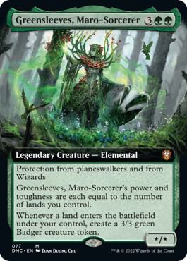 Magic Greensleeves, Maro-Sorcerer #77 Commander: Dominaria United Extended Art Foil Near Mint English Trading Card — catalog front, TCGplayer SKU 5795987